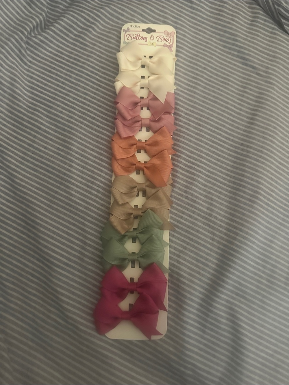Button & Bow Kids Ribbon Bow Hair Clips - Multi Color Set